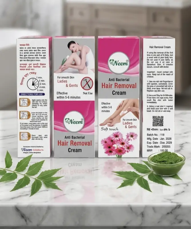 Neem Anti Bacterial Hair Removal Cream – মসৃণ ও অ্যান্টি-ব্যাকটেরিয়াল ত্বক সুরক্ষা